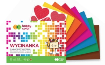 Blok wycinanka samoprzylep A4 kolorowy Happy color