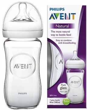 Philips Avent Natural SCF053/17 Szklana Butelka od 1 miesiąca życia 240 ml