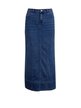 Granatowa jeansowa spódnica maxi damska ORSAY