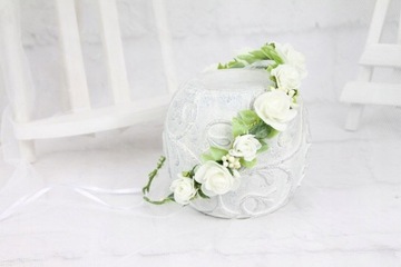 Wianek komunijny do włosów kwiatowy wianuszek