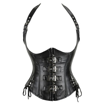 Womens Steampunk Corset Top Halter Shoulder Straps