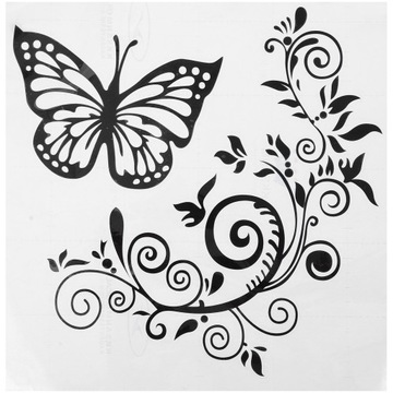 NAKLEJKA NA SAMOCHÓD MOTYL KWIAT WINNY