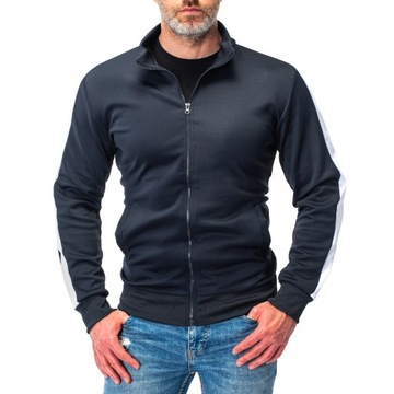 B160 r. XL GŁADKA ROZPINANA BLUZA ZE STÓJKĄ