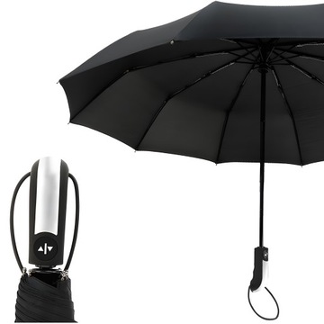 SOLIDNY PARASOL PARASOLKA SKŁADANA AUTOMAT UNISEX 10 DRUTÓW + POKROWIEC