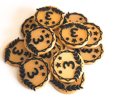 64 шт. двухцветных жетона для АСОИАФ.