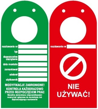 Индикатор строительных лесов ScaffTag PL, подвесной зеленый цвет
