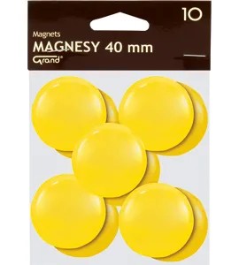 Magnesy biurowe na lodówkę tablice 40mm żółte 10szt. GRAND
