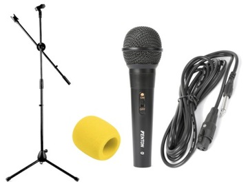 Zestaw Statyw do Mikrofonu z Mikrofon dynamiczny Fenton DM100 +gąbka żółty