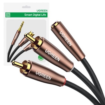 UGREEN KABEL ADAPTER 2XRCA DO MINI JACK 3,5MM 2M