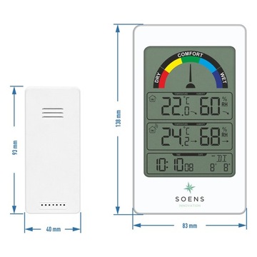 ЭЛЕКТРОННАЯ ПОГОДНАЯ СТАНЦИЯ SOENS ИНДЕКС ПОГОДЫ ЖК-дисплей RCC ТЕРМОМЕТР ГИГРОМЕТР