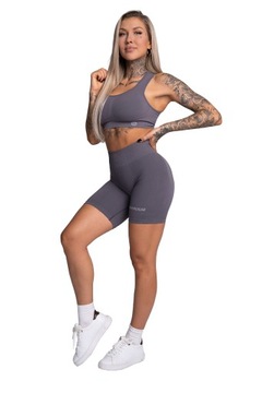 Gym Glamour Spodenki sportowe bezszwowe Push Up Bikery Grey M