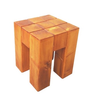 Drewniany stołek zydelek 24x24x32 cm. Lite drewno produkt rzemieślniczy