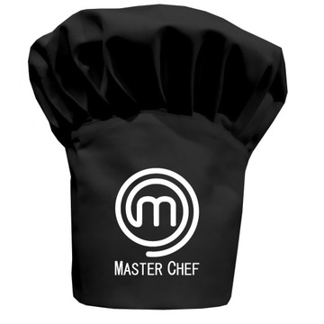 Czapka kucharska wysoka czarna master chef wzór 05