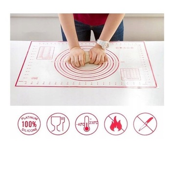 ДОСКА АРМИРОВАННАЯ, КОВРИК СИЛИКОНОВЫЙ БЕЛЫЙ 40х50 ДЛЯ РАСКАТЫВАНИЯ ТЕСТА 449