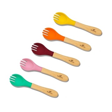 AVANCHY ZESTAW BAMBUSOWYCH WIDELCÓW 6M+ 5SZT PINK