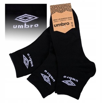 UMBRO Skarpety Quarter 3 pary CZARNE 35/38