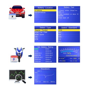 ТЕСТЕР АККУМУЛЯТОРА 6 В 12 В Konnwei KW650 Распечатать