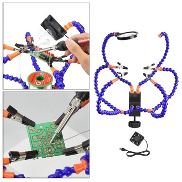 Рука помощи при пайке Третья рука, 6 гибких рычагов, стол Y6BE-MF-BK