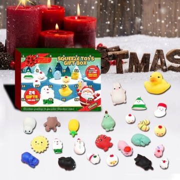 АДВЕНТ-КАЛЕНДАРЬ GNIOTEK MOCHI МЯТКАЯ ИГРУШКА-АНТИСТРЕСС 24 ШТ.