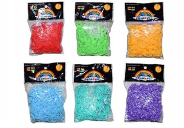 LOOM BANDS ЦВЕТНЫЕ РЕЗИНОВЫЕ БРАСЛЕТЫ 6 цветов