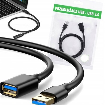 KABEL PRZEDŁUŻACZ USB 3.0 ŻEŃSKI-MĘSKI 1,8M