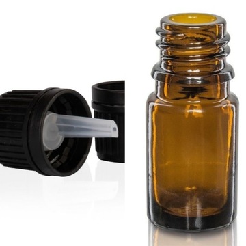 Butelka szklana 5ml z kroplomierzem czarnym (P)