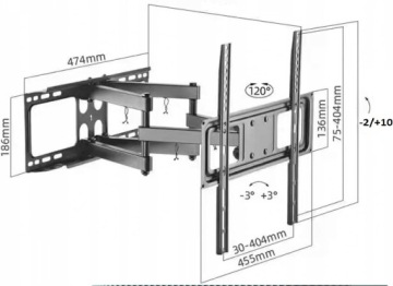 КРЕПЛЕНИЕ ДЛЯ ТЕЛЕВИЗОРА РЕГУЛИРУЕМАЯ ПОДВЕСКА ДЛЯ ТВ - от 26 до 75 дюймов