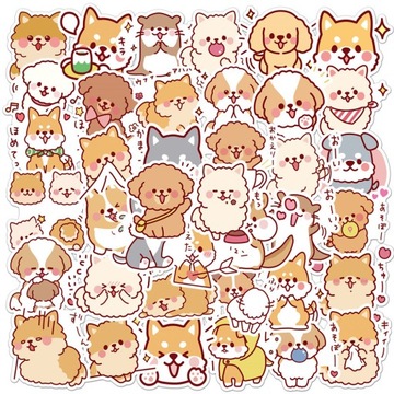 100 sztuk naklejki Cute Cartoon puszysty pies wodo