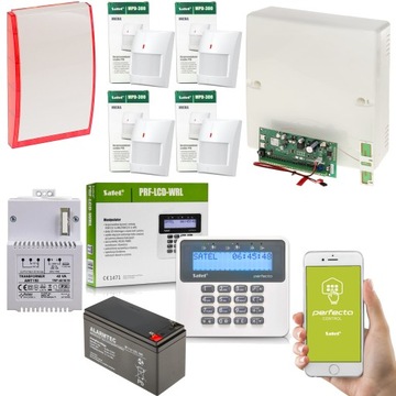 BEZPRZEWODOWY ALARM SATEL PERFECTA 4 CZUJKI 2x SIM