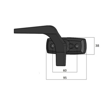 Ручка окна задняя правая трактора, экскаватора, 60 мм
