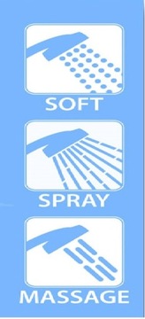 GUTTA SŁUCHAWKA NATRYSKOWA 3-FUNKCYJNA CHROM KAMA