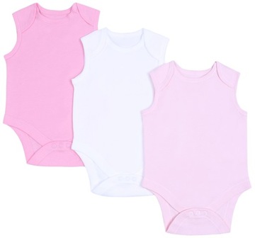 3x Różowe body bez rękawków PRIMARK 9-12 m 80 cm