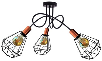 LAMPA WISZĄCA ŻYRANDOL PLAFON EDISON MIEDŹ LOFT