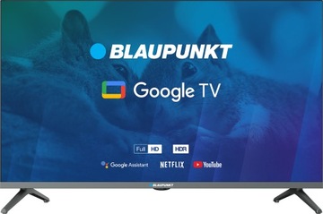 BLAUPUNKT 32-ДЮЙМОВЫЙ БЕЗРАМОЧНЫЙ ТВ GOOGLE TV со светодиодной подсветкой, FULL HD, DVBT T2 HEVC