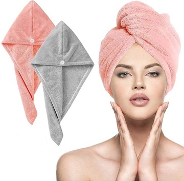 GRUBY RĘCZNIK NA GŁOWE TURBAN DO WŁOSÓW KPL. 2szt
