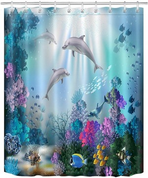 Delfin Zasłona Prysznicowa Wodoodporna 150X180CM