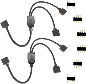 4-PINOWY KABEL ROZDZIELACZ ŚWIATŁA RGB LED 2 SZT CZARNE LITAELEK