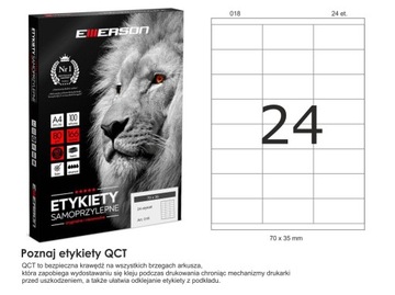 Etykiety samoprzylepne A4 100ark EMERSON 70x35
