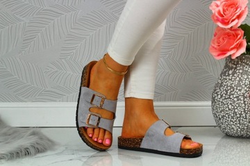 ШЛЕПАНЦЫ ЖЕНСКИЕ, ПРОБКОВАЯ ОБУВЬ С ПРОФИЛЕМ С ПРЯЖКАМИ