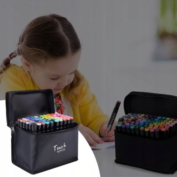 АЛКОГОЛЬНЫЕ МАРКЕРЫ 60 ШТ. Маркеры Маркеры Двусторонние маркеры Pro + СУМКА