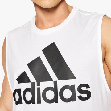 Koszulka bez rękawów Adidas Top Tank Biały Bawełniany Męski Bezrękawnik 3XL