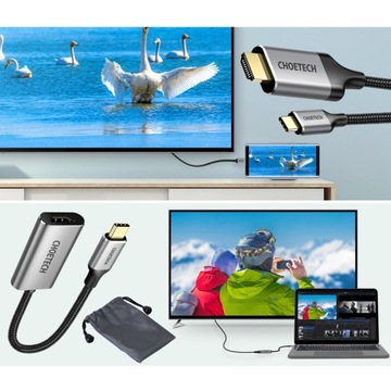 АДАПТЕР-ХАБ CHOETECH АДАПТЕР USB C HDMI 2.0
