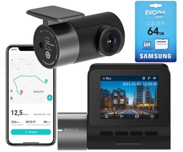 Wideorejestrator 70mai PRO++ A500S + RC06 + 64GB