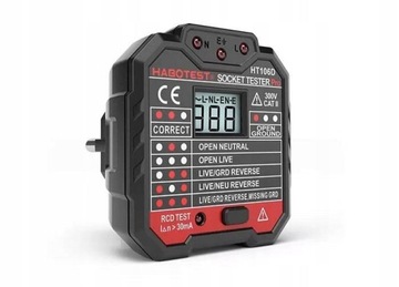 Тестер розеток Habotest HT106D с ЖК-дисплеем