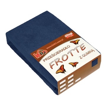Prześcieradło frotte z gumką 200x220 granatowe KARO