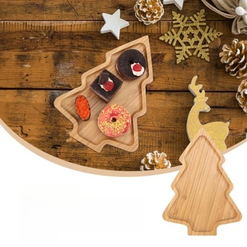 РОЖДЕСТВЕНСКИЕ УКРАШЕНИЯ БАМБУКОВАЯ ТАРЕЛКА СЕРВИРОВОЧНЫЙ СУДНО