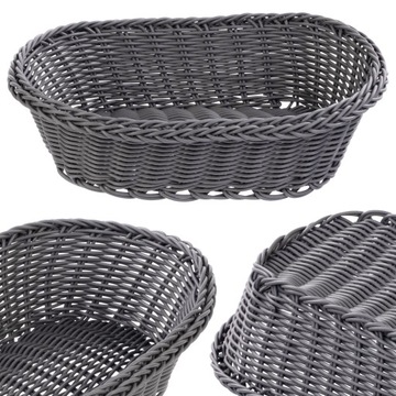 KOSZYK NA PIECZYWO CHLEB STÓŁ SZTUĆCE OWALNY SZARY KOSZYCZEK