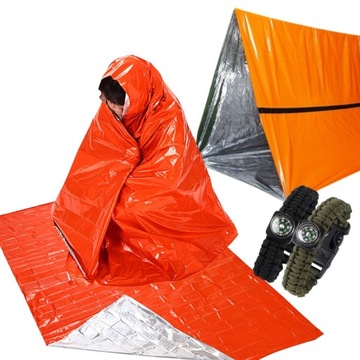 СПАСАТЕЛЬНАЯ ФОЛЬГА ТЕРМООДЕЯЛО НАБОР ДЛЯ ВЫЖИВАНИЯ СПАСАТЕЛЬНАЯ ПАЛАТКА