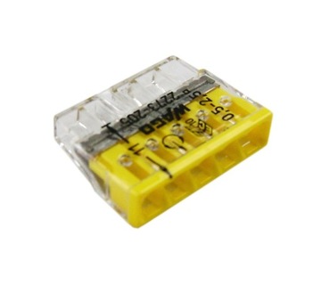 Быстроразъемный разъем WAGO 5 для кабелей твердый провод. 10 шт