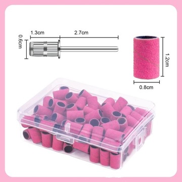 Розовые абразивные диски для педикюра №240 + носитель 50 шт, набор в коробке